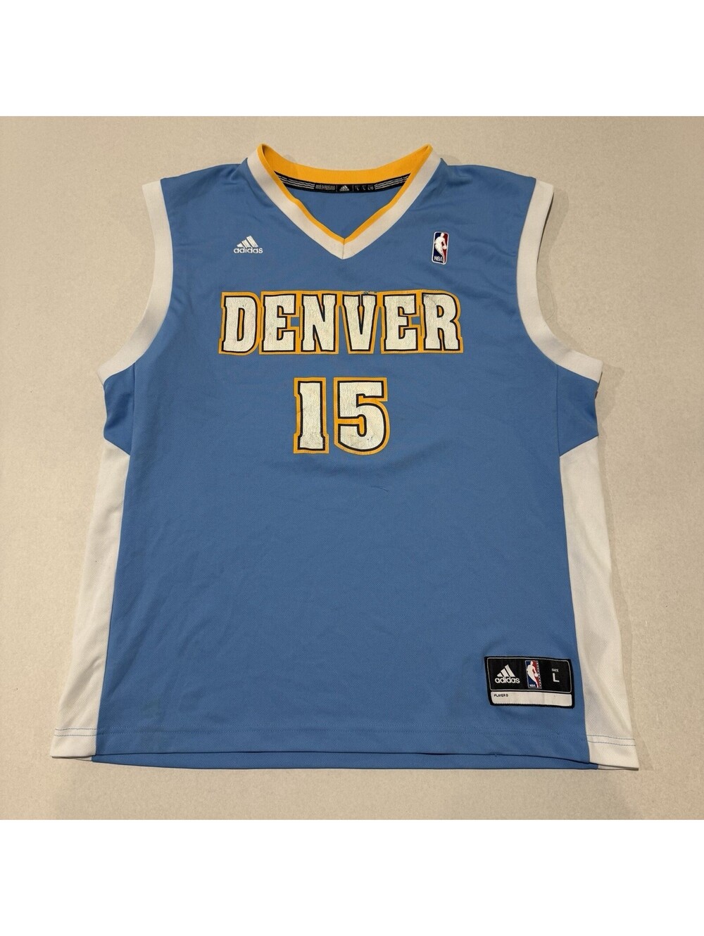 Vintage Denver Nuggets Carmelo Anthony #15 Adidas Jersey Size L Reebok Boys